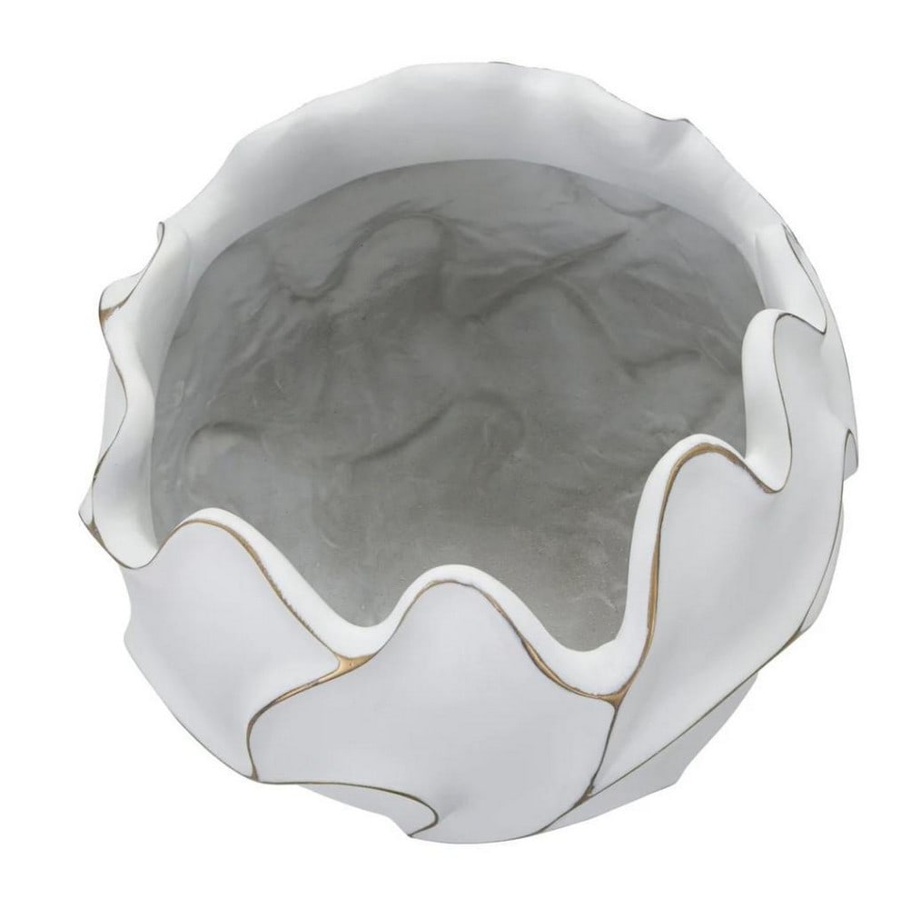 White Wavy Design Vase - 2