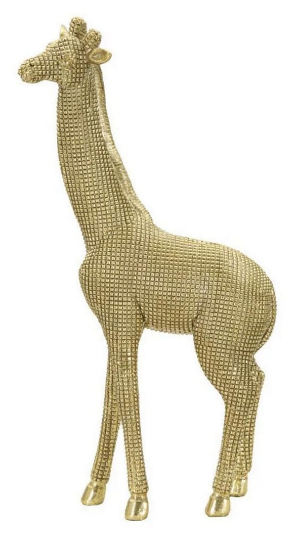 Golden Giraffe Statue with Check Pattern - 2