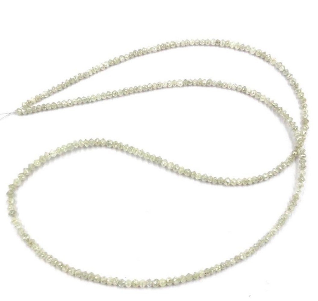 Faceted White Diamond Beaded Necklace: Faceted White Diamond Beaded Necklace Necklace Length: 15.5 Weight in Carats: 13.9 View Photos For Further Details