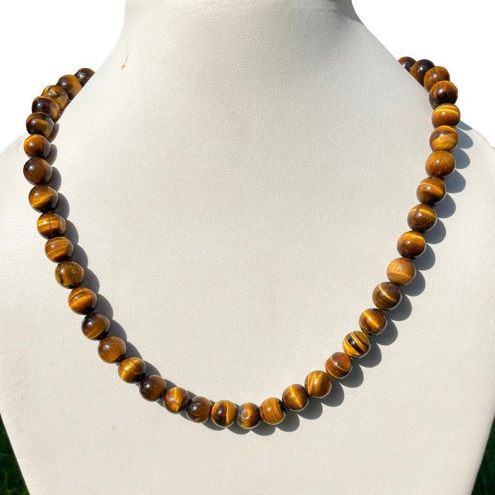 Round Tiger's Eye Necklace (1 of 2)