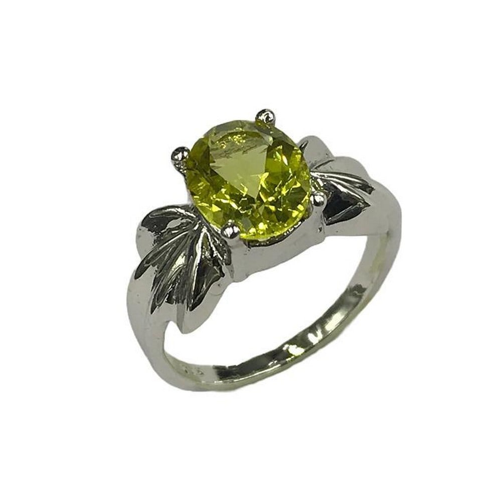 Sterling Silver Lemon Quartz Stone Ring: Sterling Silver Lemon Quartz Stone Ring Inner Diameter: 18mm View Photos For Further Details.