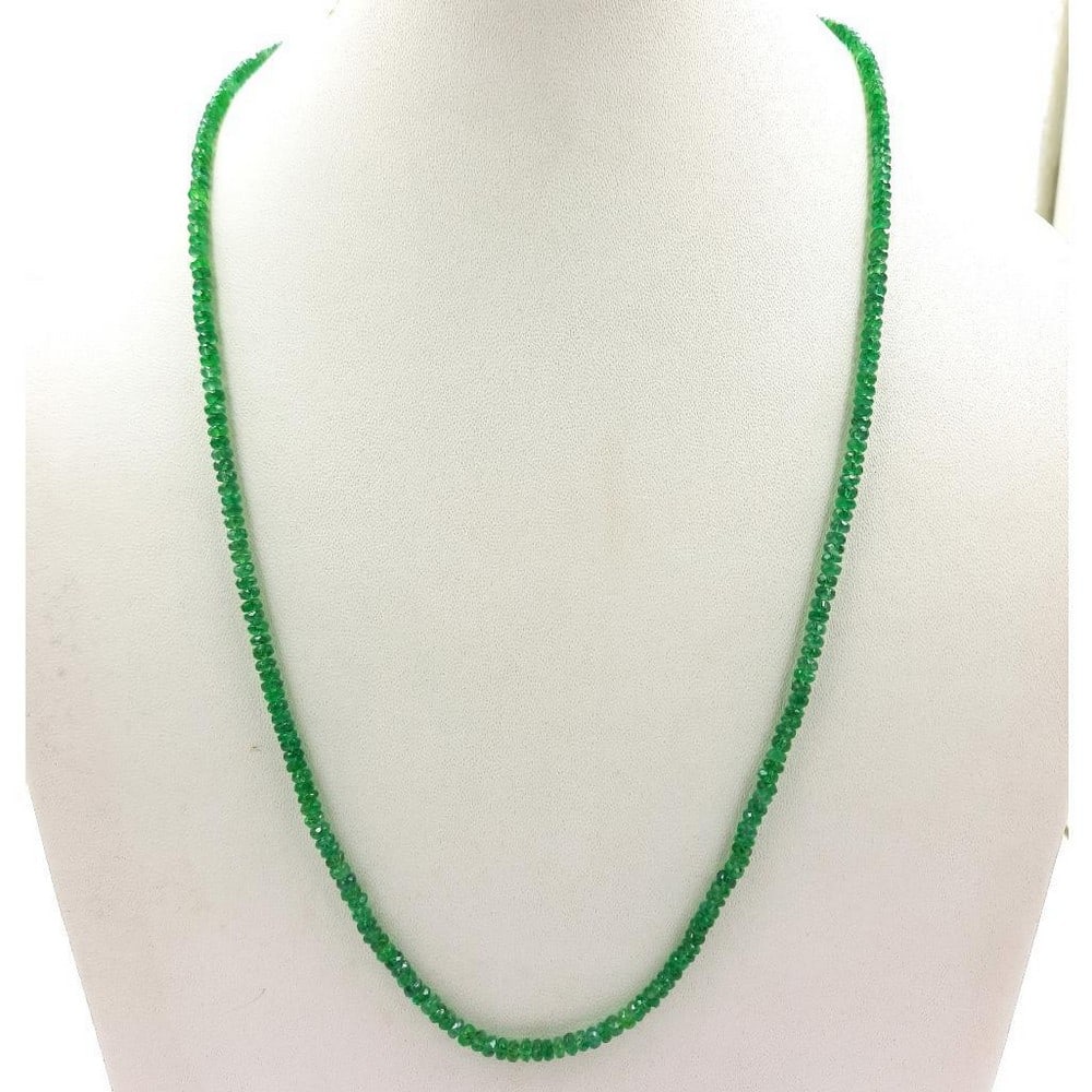 Single Strand Faceted Emerald Bead Necklace (1 of 1)