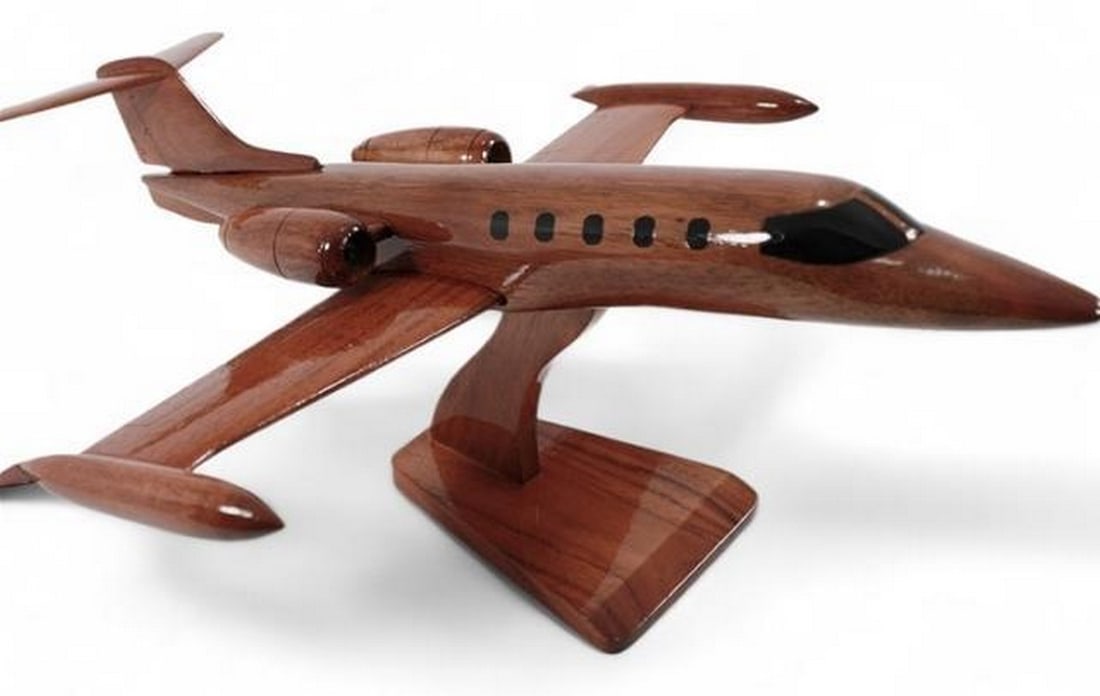 Mahogany Lear Jet 35 Scale Model - 3
