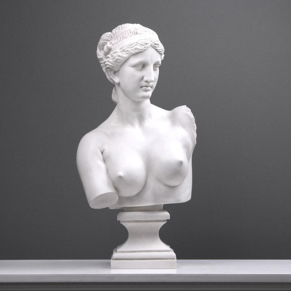 Cold Form White Carrara Marble Bust "Aphrodite" Sculpture - 26.6lbs (1 of 4)