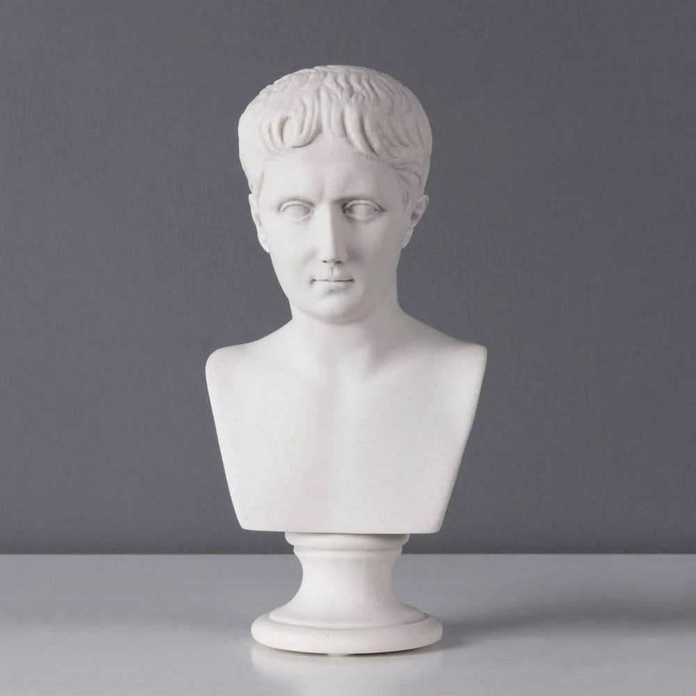 Octavian Bust "Augustus Caesar" Sculpture - (1.8lbs) (1 of 6)