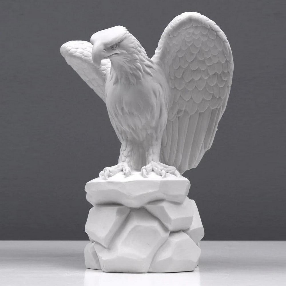 White Carrara Marble "American Eagle" Patriotic Sculpture - (5.7lbs) (1 of 6)