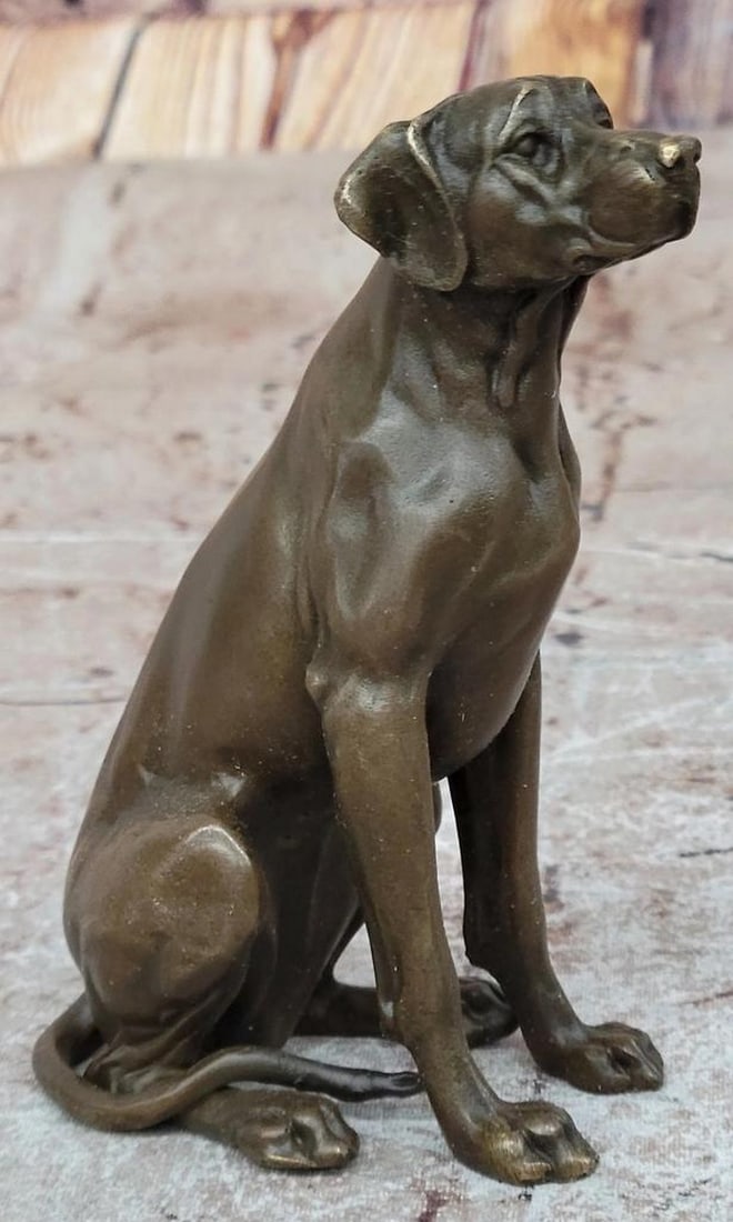 Seated Hunting Dog Labrador Bronze Sculpture – 4.5" x 3": Seated Hunting Dog Labrador Bronze Sculpture – 4.5" x 3" This exquisite bronze sculpture captures the loyalty and attentiveness of a Labrador in a seated pose. Handcrafted using the lost wax