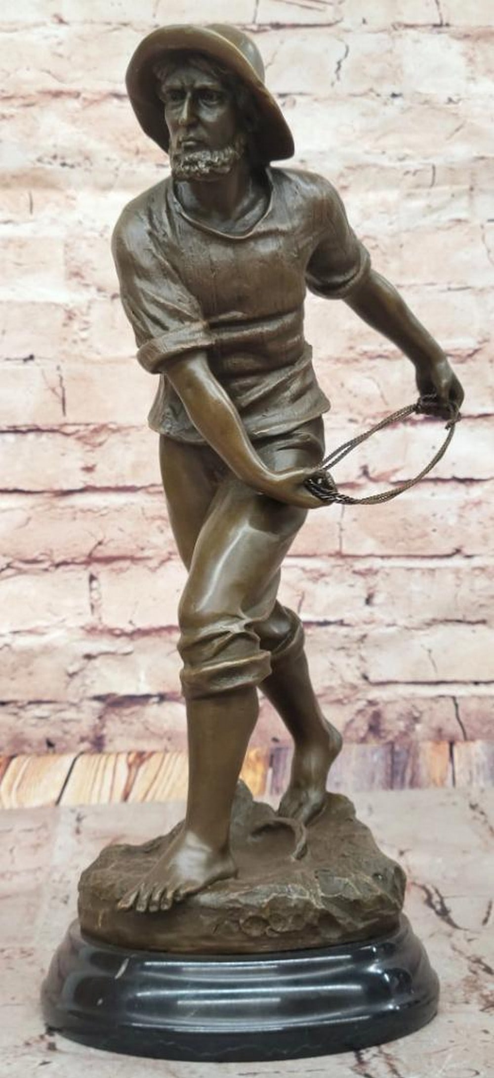 The Seafarer Bronze Sculpture Inspired by Antoine Bofill - 14" x 6": The Seafarer Bronze Sculpture Inspired by Antoine Bofill - 14" x 6" This early 20th-century bronze sculpture by Antoine Bofill masterfully captures the strength and determination of a seaman