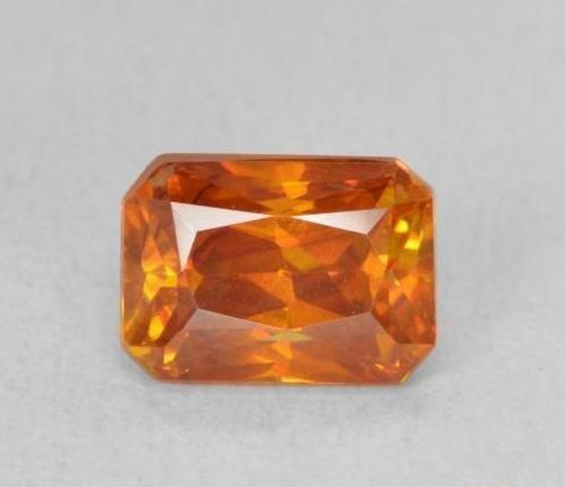 1.6ct Scissor Cut Medium Orange Sphalerite (1 of 2)