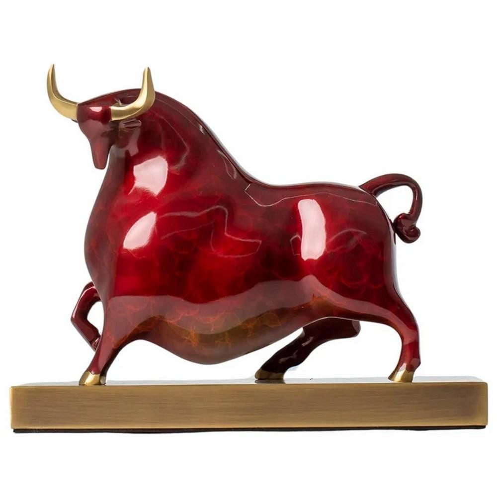 Abstract Bronze Bull Sculpture Symbol of Prosperity & Strength (1 of 5)