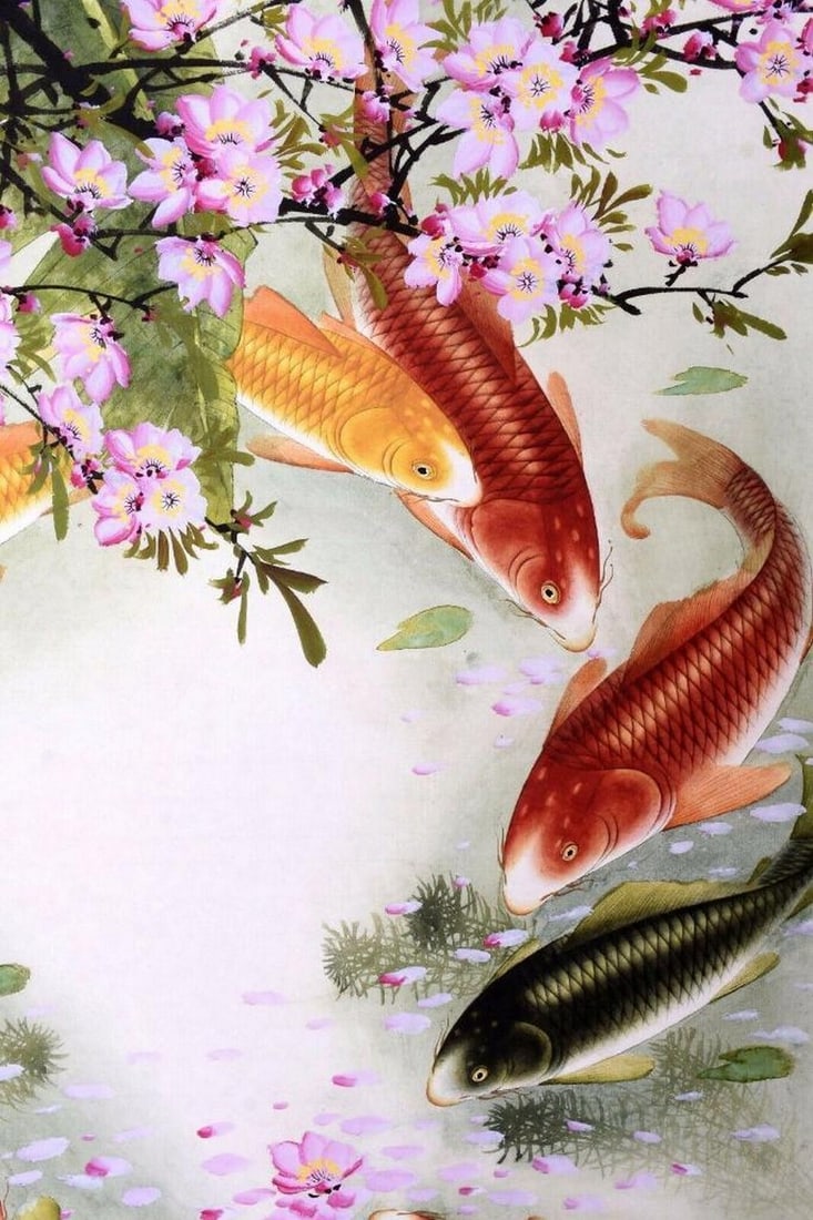 Oriental Koi Fish Watercolour Painting: Oriental Koi Fish Watercolour Painting Koi fish are a colorful, ornamental versions of the common carp. Though carp domestication is believed to have begun in China as far back as the 4th century, mo