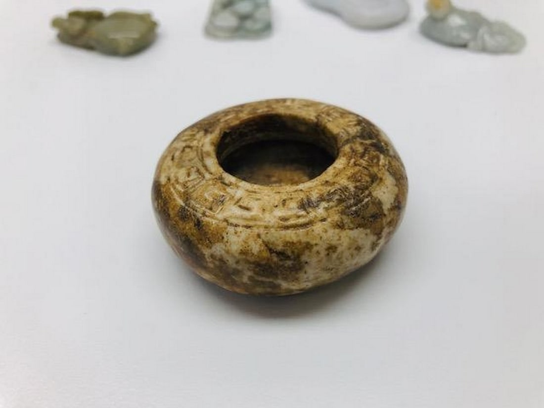 Antique Stone Brush Pot - 2