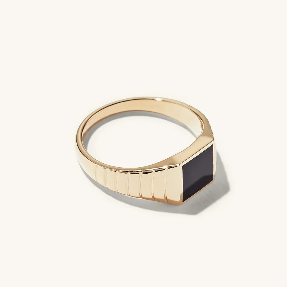 Onyx Edge Signet Ring - 2