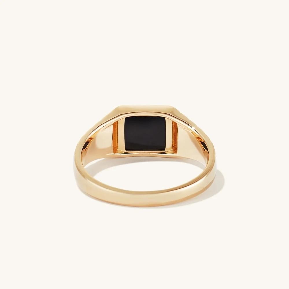 Onyx Edge Signet Ring - 3