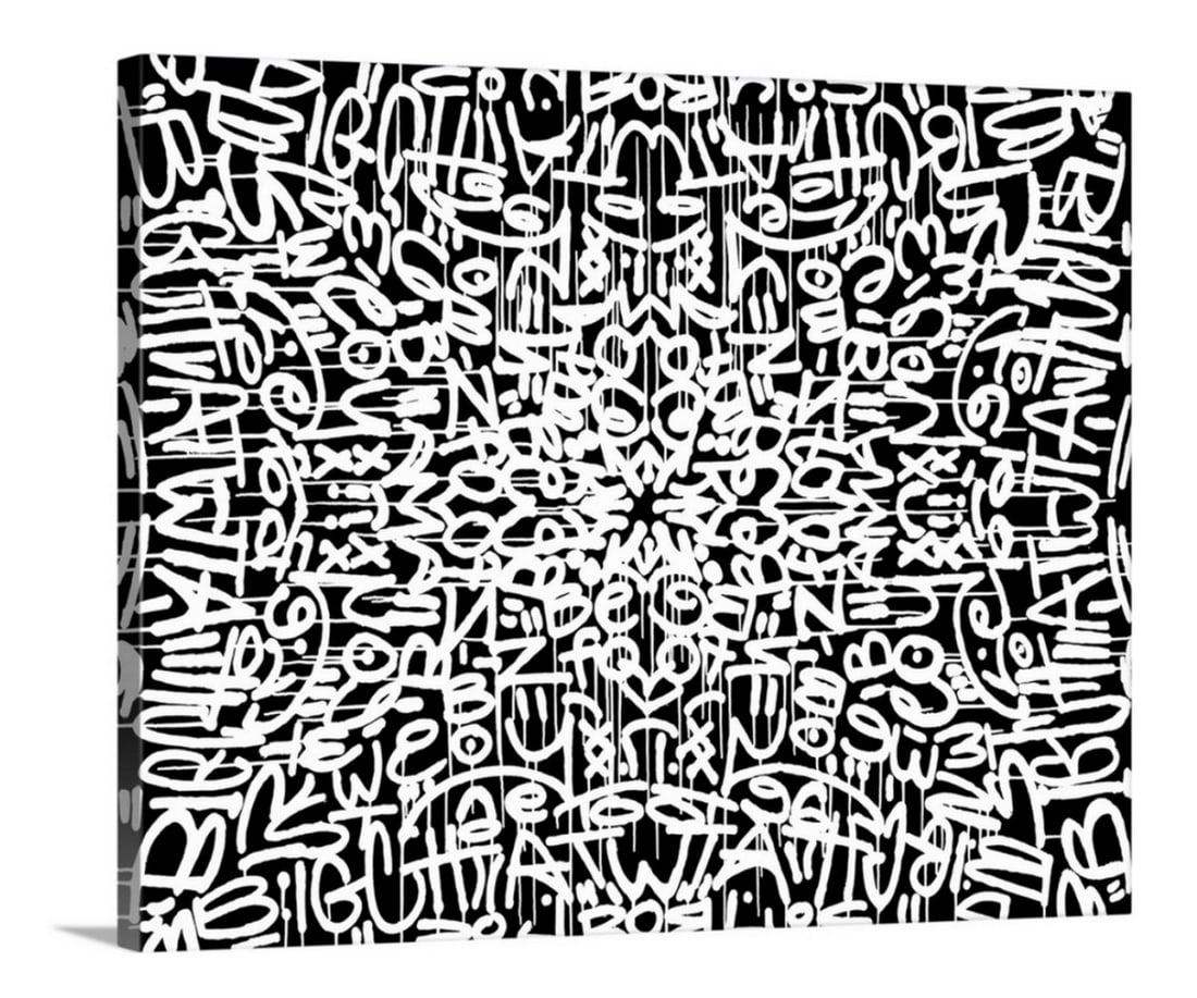 Tagged #2 Canvas Reproduction by KG Studio: Tagged #2 Canvas Reproduction by KG Studio Beautifully detailed black and white canvas painting. Dimensions: 30 Inches x 24 Inches View Photos For Further Details.