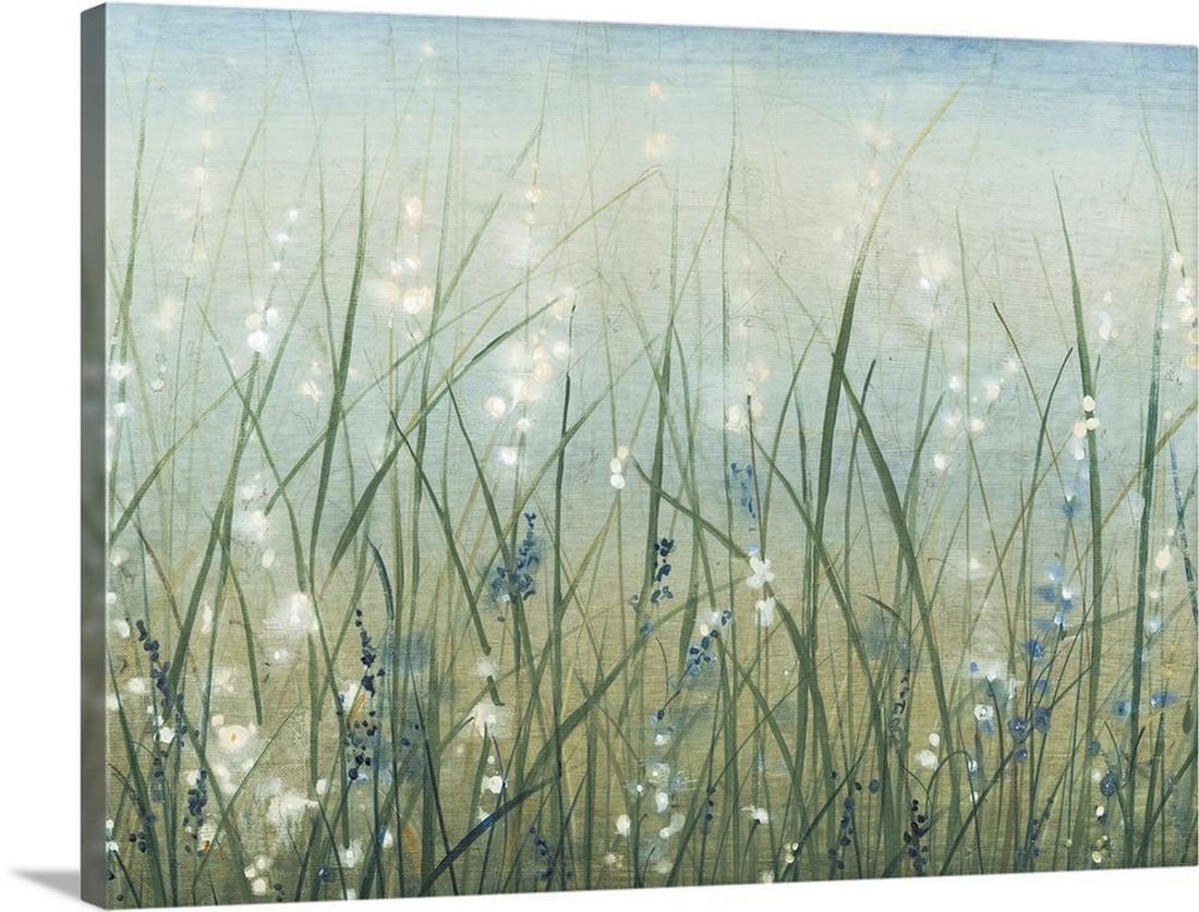 Bliss I Canvas Reproduction By Tim O'Toole: Bliss I Canvas Reproduction By Tim O'Toole Contemporary painting of a field of wild grasses with small white flowers. Dimensions: 24 x 18 inches View photos for further details.
