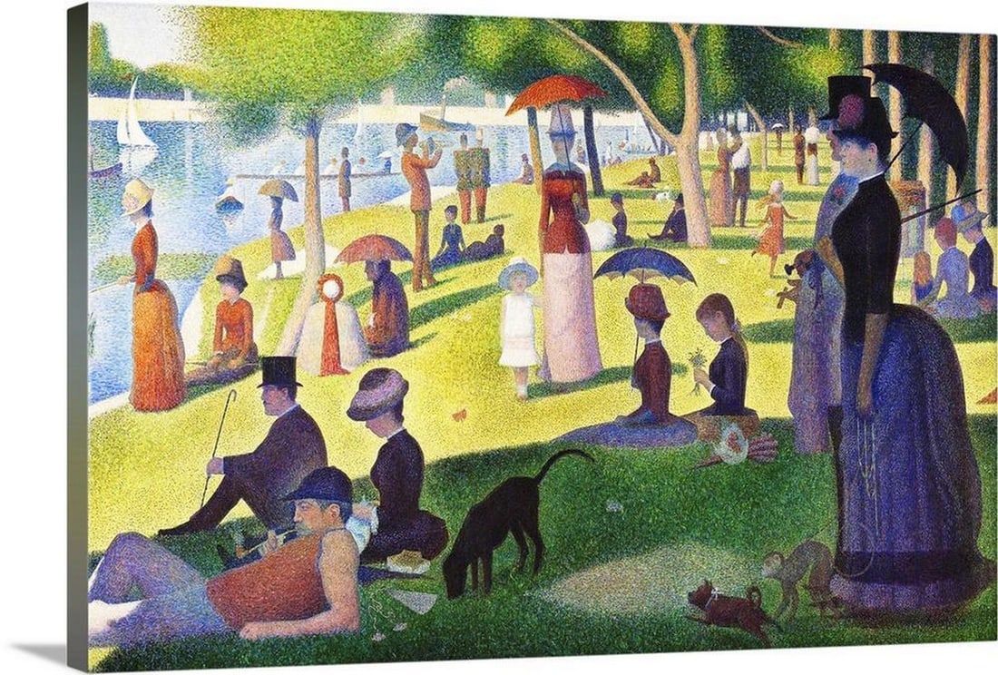 A Sunday on La Grande Jatte (1884) Canvas Reproduction: A Sunday on La Grande Jatte (1884) Canvas Reproduction Description: "Bedlam," "scandal," and "hilarity" were among the epithets used to describe what is now considered Georges