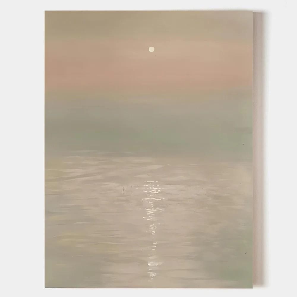 Pastel Sunset Wasabi-Sabi Inspired Wall Art Canvas Painting (1 of 3)