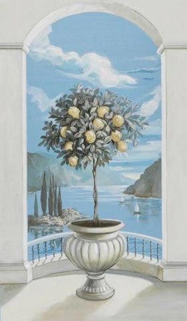 View Of A Lemon Tree And Lake Fresco Painting (1 of 1)