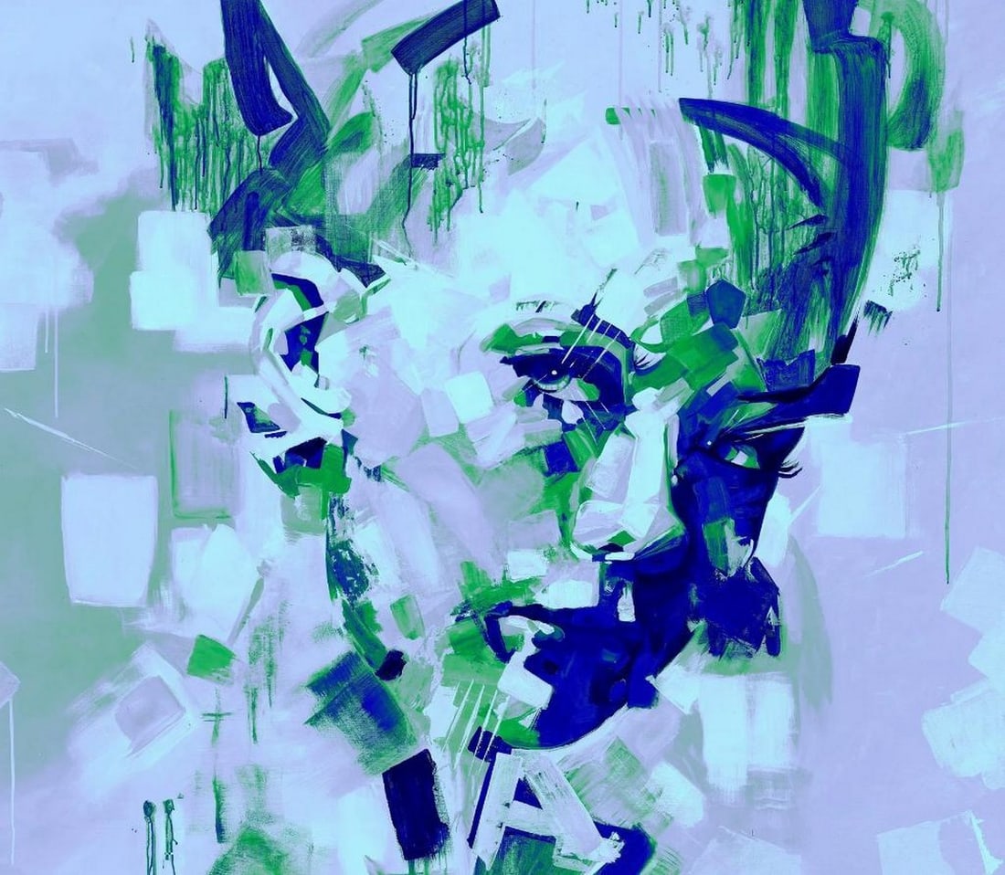 Lady in Blue Contemporary Fresco Painting: Lady in Blue Contemporary Fresco Painting The 'Lady in Blue Contemporary Fresco' is apart of the wide collection of Contemporary Fresco Paintings made with mixed techniques. Material: 