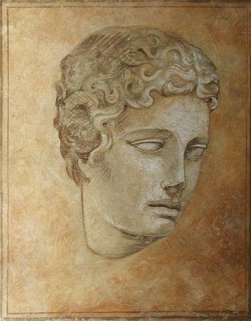 Profile of a Male Statue Fresco Painting (1 of 1)