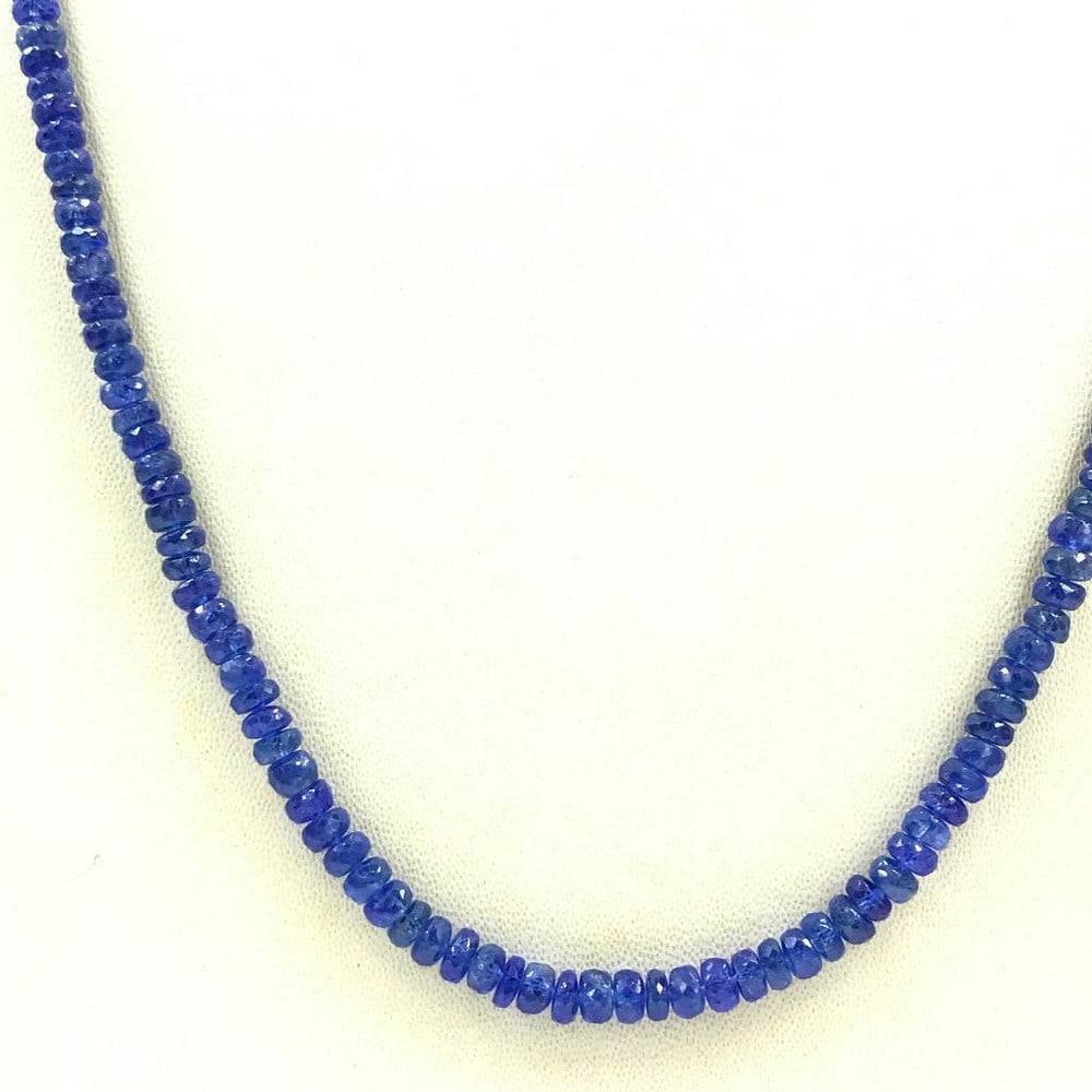 Single Strand Sapphire Faceted Large Bead Necklace: Single Strand Sapphire Faceted Large Bead Necklace Bead Diameter: 4mm - 4.6mm Necklace Length: 46cm Weight in Carats: 98.91 View Photos For Further Details