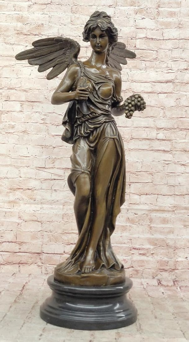 Winged Angel Warrior Goddess Nike Bronze Statue - 34" x 21" (1 of 6)