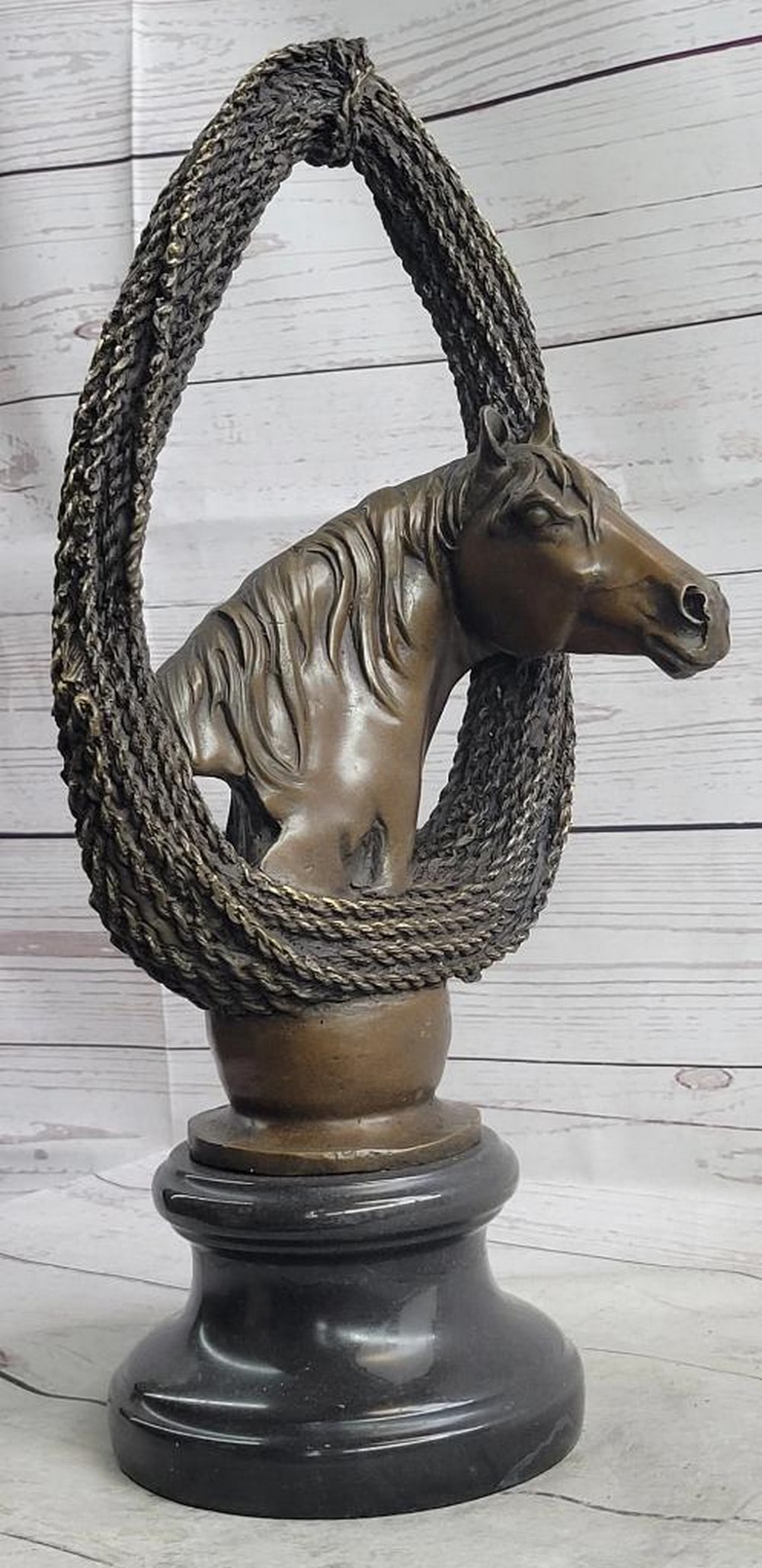 Authentic Equestrian Horse Bust Bronze Sculpture Statue Signed Milo - 12lbs (1 of 9)