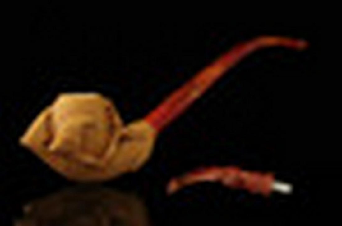 Eagle's Claw Churchwarden Dual Stem Meerschaum Pipe with Fitted Case (1 of 5)