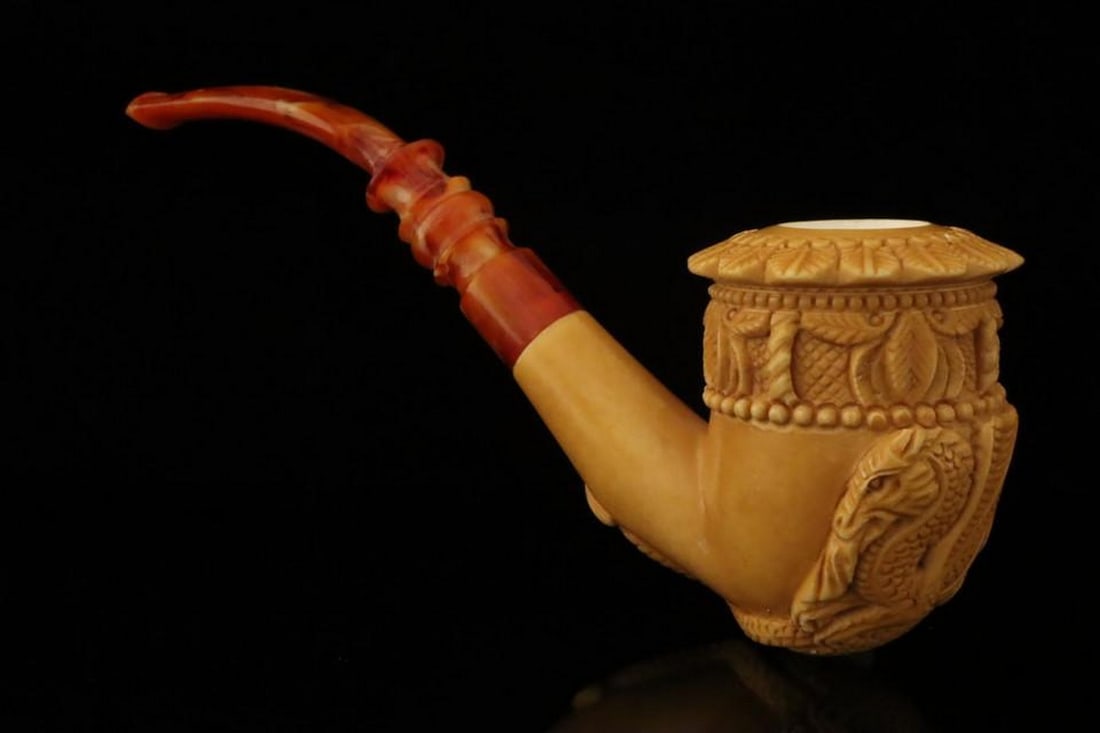 Dragon-Hand Carved Block Meerschaum Pipe with Fitted Case (1 of 4)