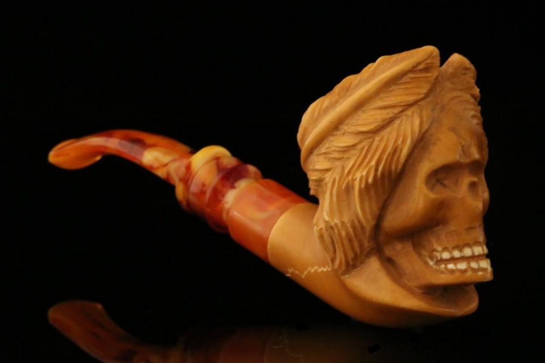 Zeus Skull Figure Meerschaum Pipe with Fitted Case (1 of 5)