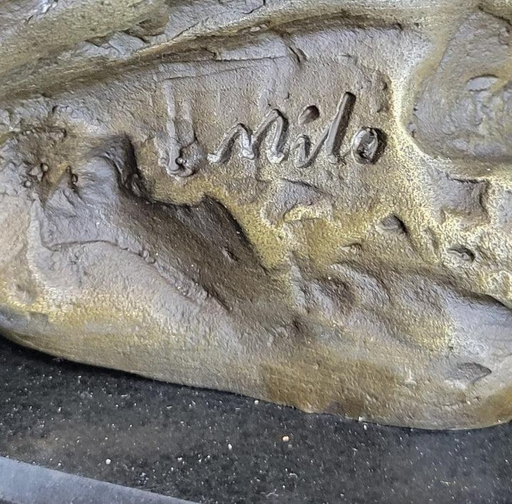 Two Roosters Bronze Statue - 6