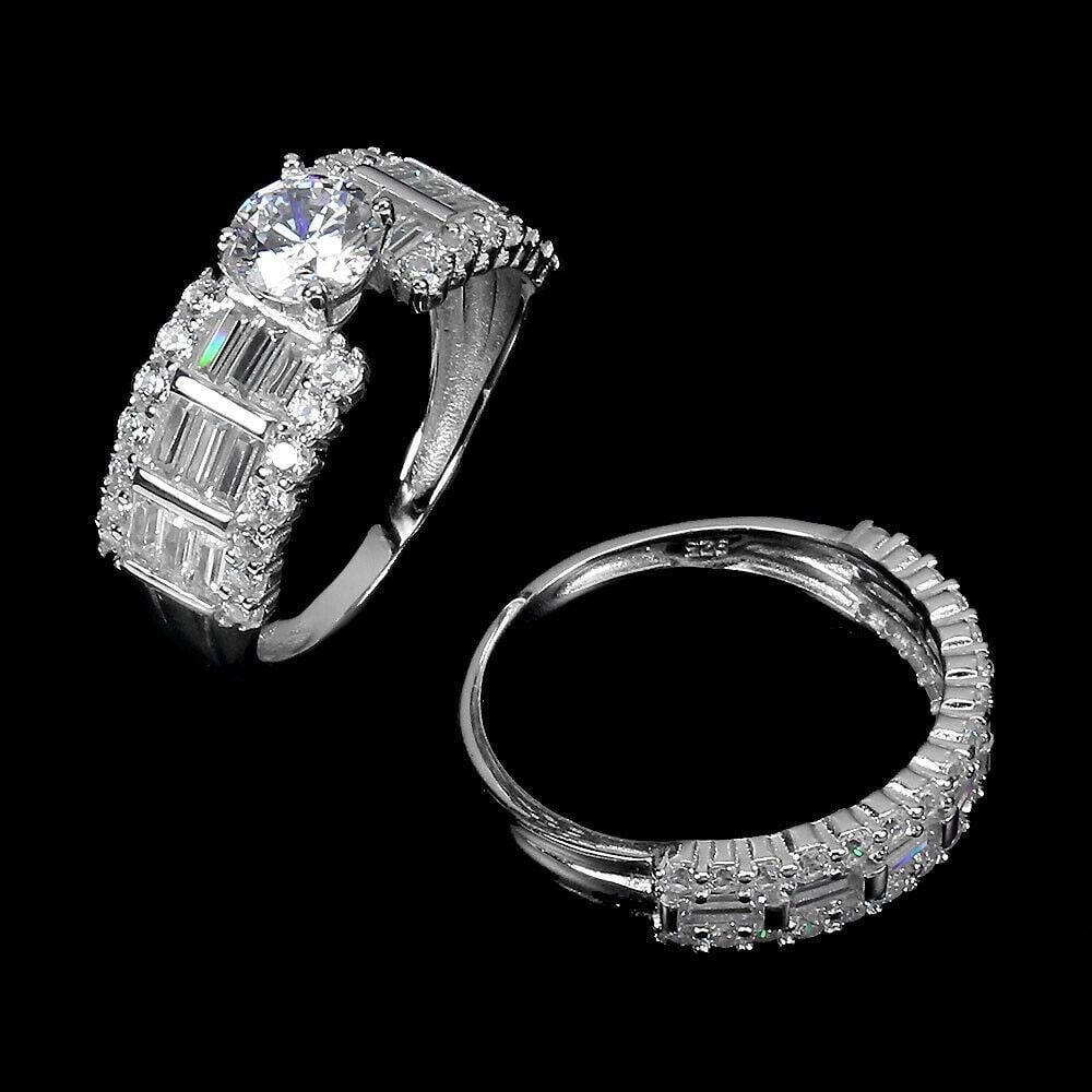 White CZ Size 7 Ring Pair - 3