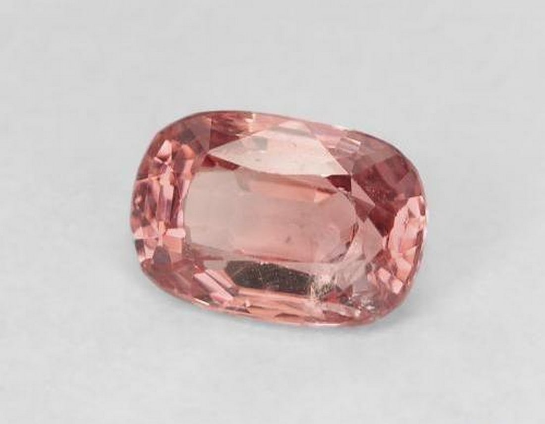 1.17ct Natural Light Pink Spinel, Cushion, VS: 1.17ct Natural Light Pink Spinel, Cushion, VS A natural spinel weighing 1.17 carats, cut in a cushion shape with a delicate light pink hue and fine VS clarity. Measuring 7.28 x 4.99 x 3.54 mm, this un