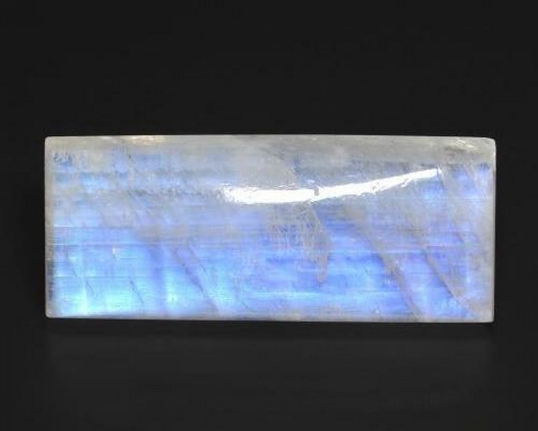 27.29ct Natural Bluish White Rainbow Moonstone, Baguette, Transparent (1 of 2)