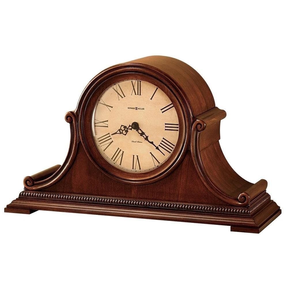 Howard Miller Dual-Chime Mantel Clock in Cherry Brown Wood (1 of 2)