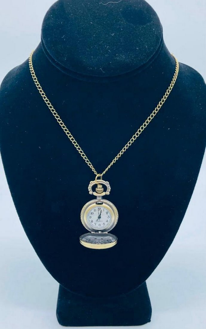 Elegant Bronze Tone Watch Pendant Necklace (1 of 4)