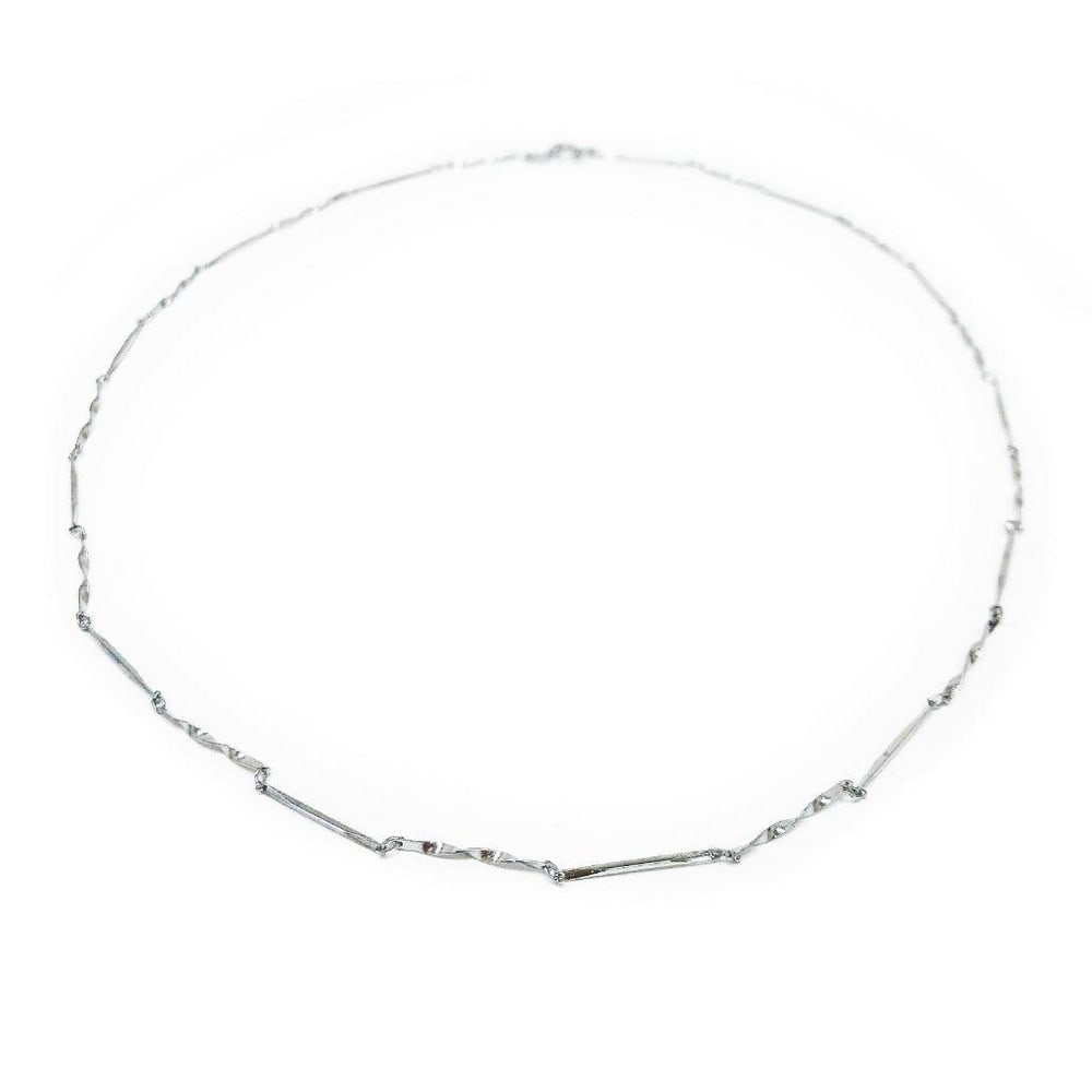 Elegant Twist Link Sterling Silver 925 Necklace: Elegant Twisted Sterling Silver Ladies Necklace. From Little Black Dress To Jeans And A T-Shirt, There Is No Wrong Time To Add A Hint Of Elegant Shine With This Twist Sterling Silver Necklace. View