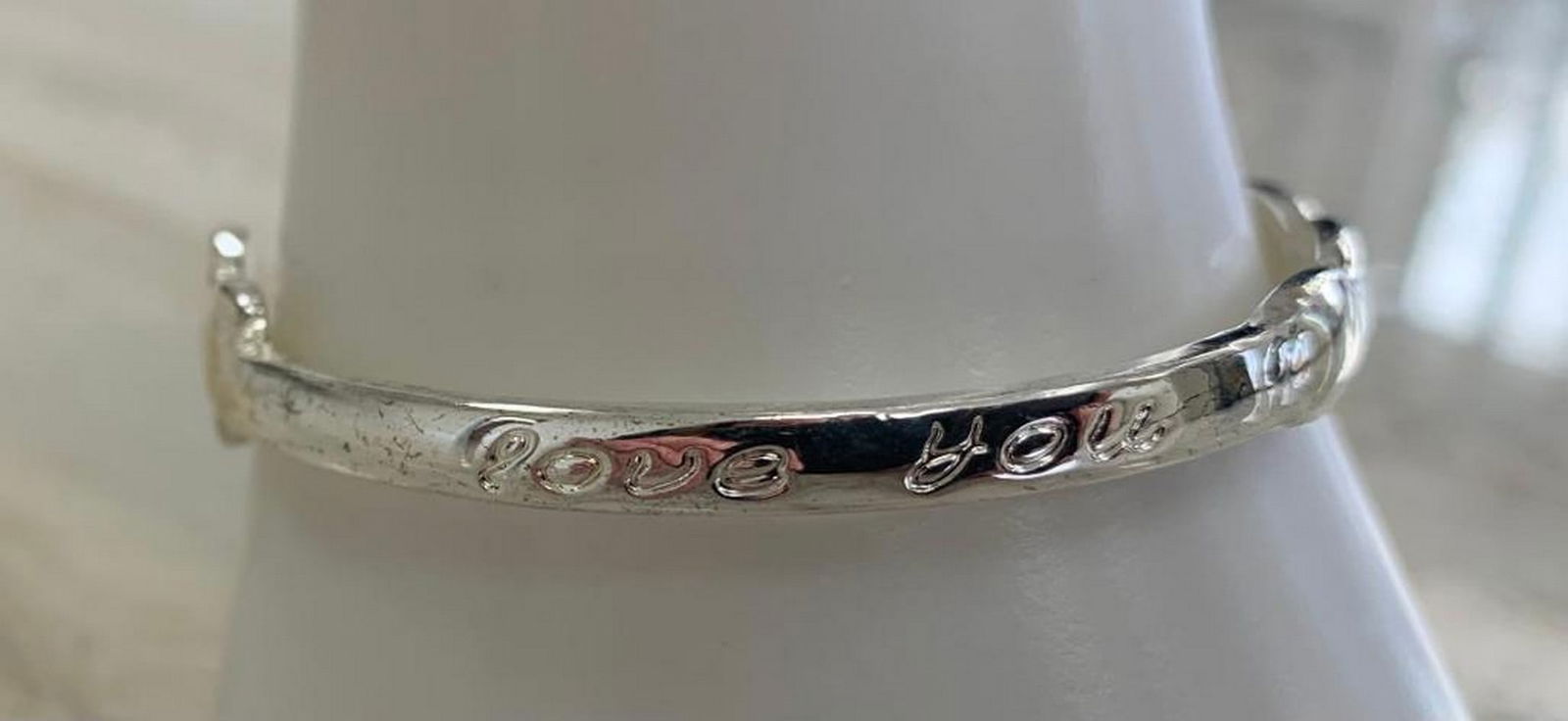 Silver Fox Head Bangle Bracelet - 4