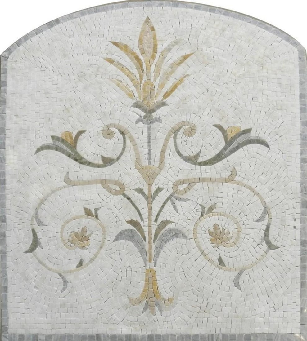 Abstract Pattern Marble Mosaic Tile Art: Abstract Pattern Marble Mosaic Tile Art A handcrafted rectangular mosaic made from natural marble stones. This piece features an abstract pattern created from multi-toned marble, arranged to form a d