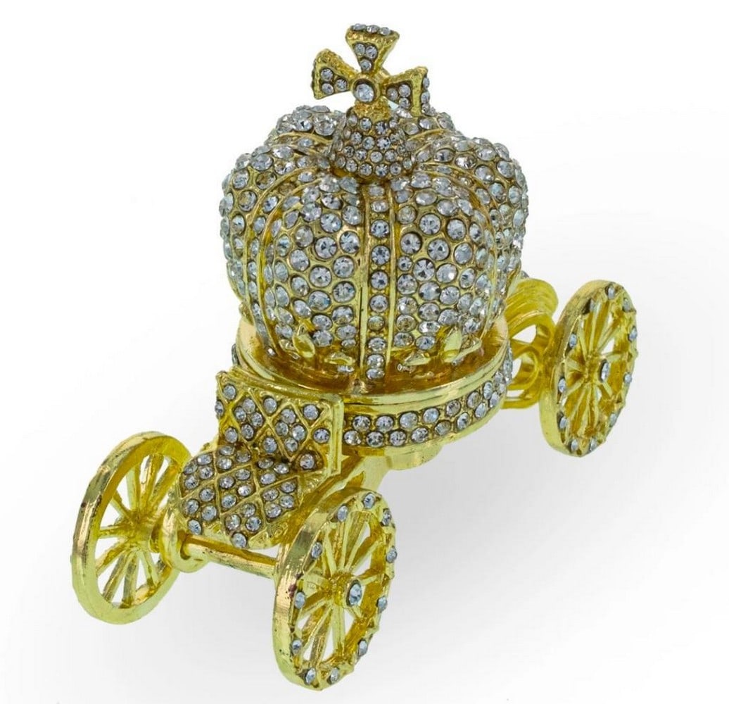 Rhinestone Crystal Coach Crown Trinket Box - 3