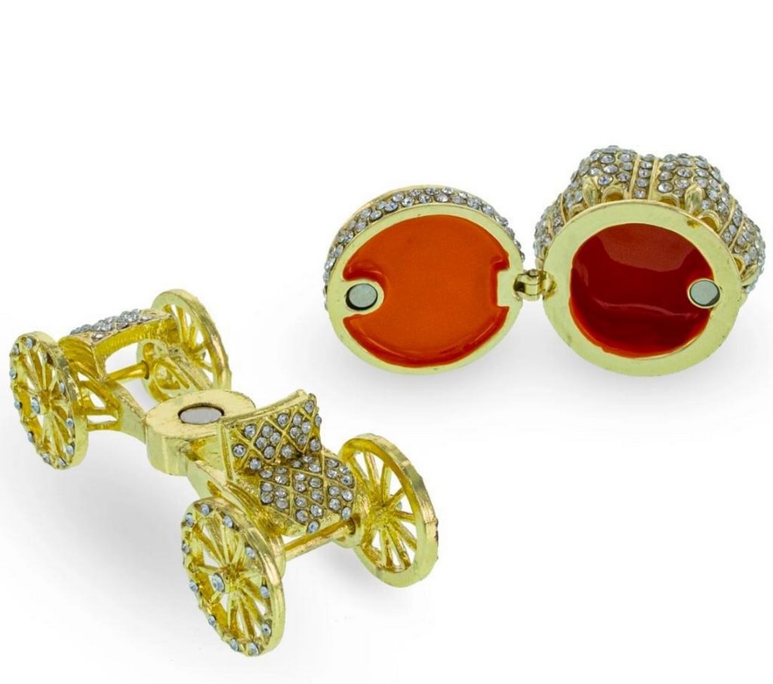 Rhinestone Crystal Coach Crown Trinket Box - 4