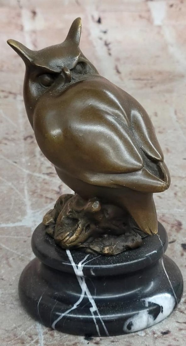 Abstract Owl Authentic Bronze Sculpture by Miguel Lopez (Milo) – 5" x 4" (1 of 5)