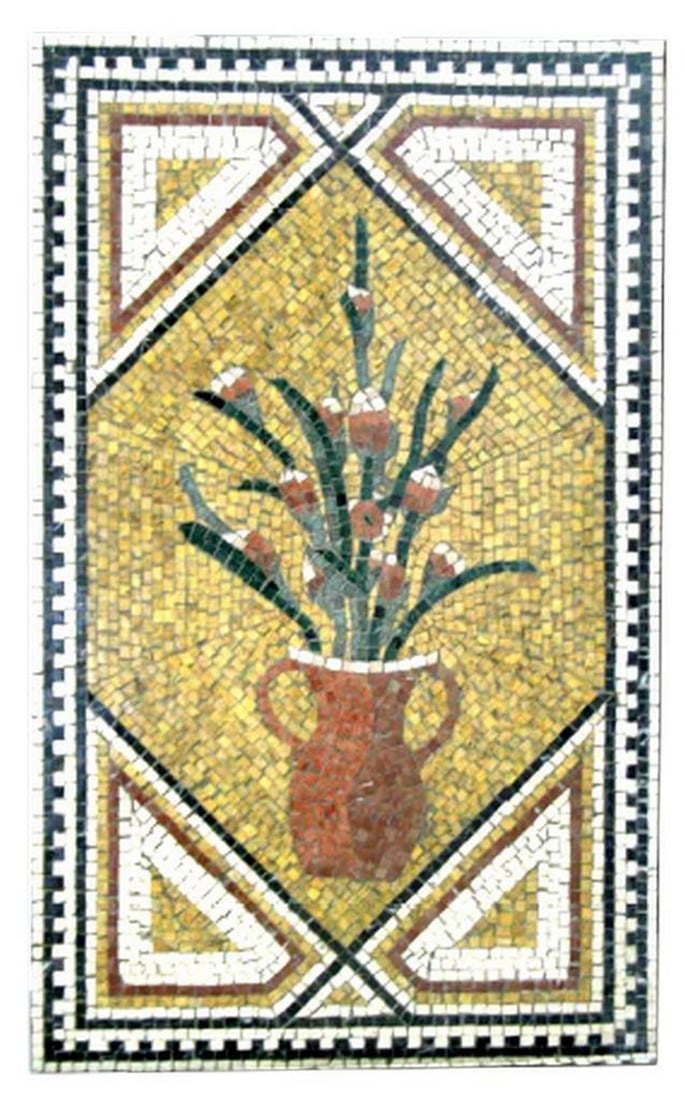 Floral Elegance: Nature-Inspired Mosaic: Floral Elegance: Nature-Inspired Mosaic This beautiful flower mosaic captures the delicate beauty and vibrant colors of nature’s blooms. Crafted with detailed artistry, it brings a fresh and