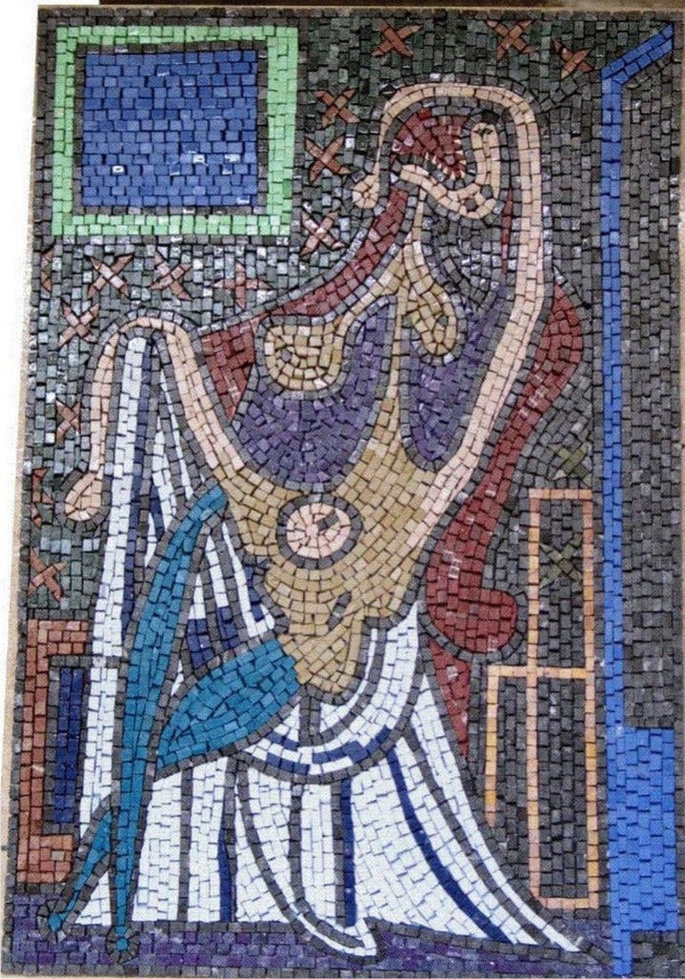 The Circle Lady: Contemporary Mosaic: The Circle Lady: Contemporary Mosaic The Circle Lady is a captivating piece featuring bold shapes and dynamic design. This mosaic brings modern artistry and vibrant energy to any space, perfect for