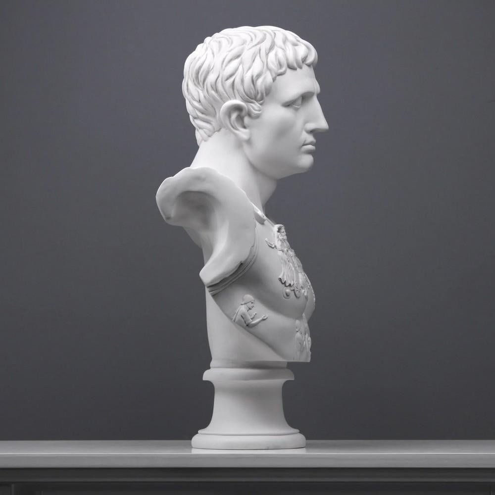 Large Augustus Caesar Bust Sculpture - (35.2lbs) - 5