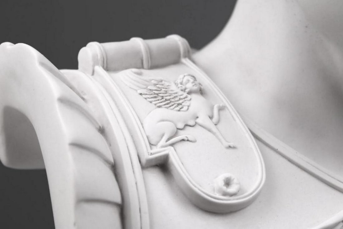 Large Augustus Caesar Bust Sculpture - (35.2lbs) - 7