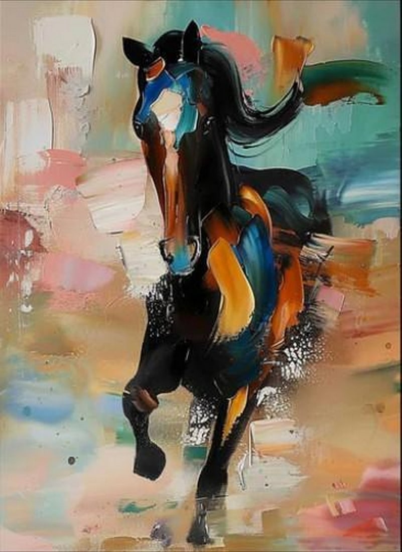 Wild As The Wind: Wild As The Wind Wild As the Wind captures the raw power and untamed spirit of a horse in full gallop. Painted in rich oil on canvas, the scene surges with motion—muscles stretched, mane flying,