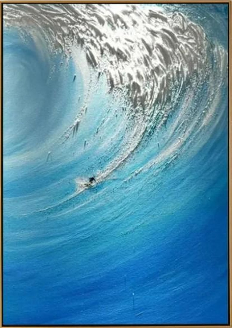 Depths of Blue: Depths of Blue Depths of Blue captures the movement and mystery of the sea through richly textured layers of paint. Shades of cobalt, turquoise, and deep navy blend and crash across the canvas,