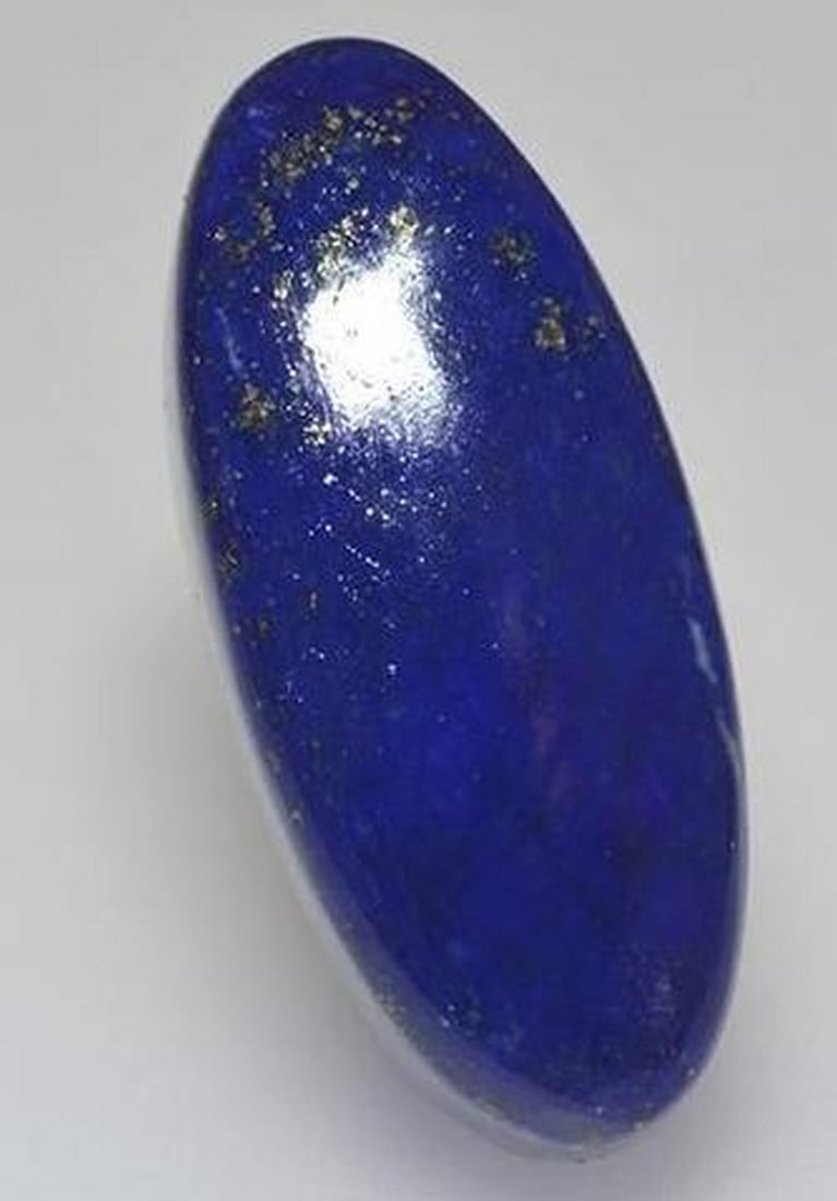 Intense Navy Lapis Lazuli Oval Slice Gemstone (1 of 2)